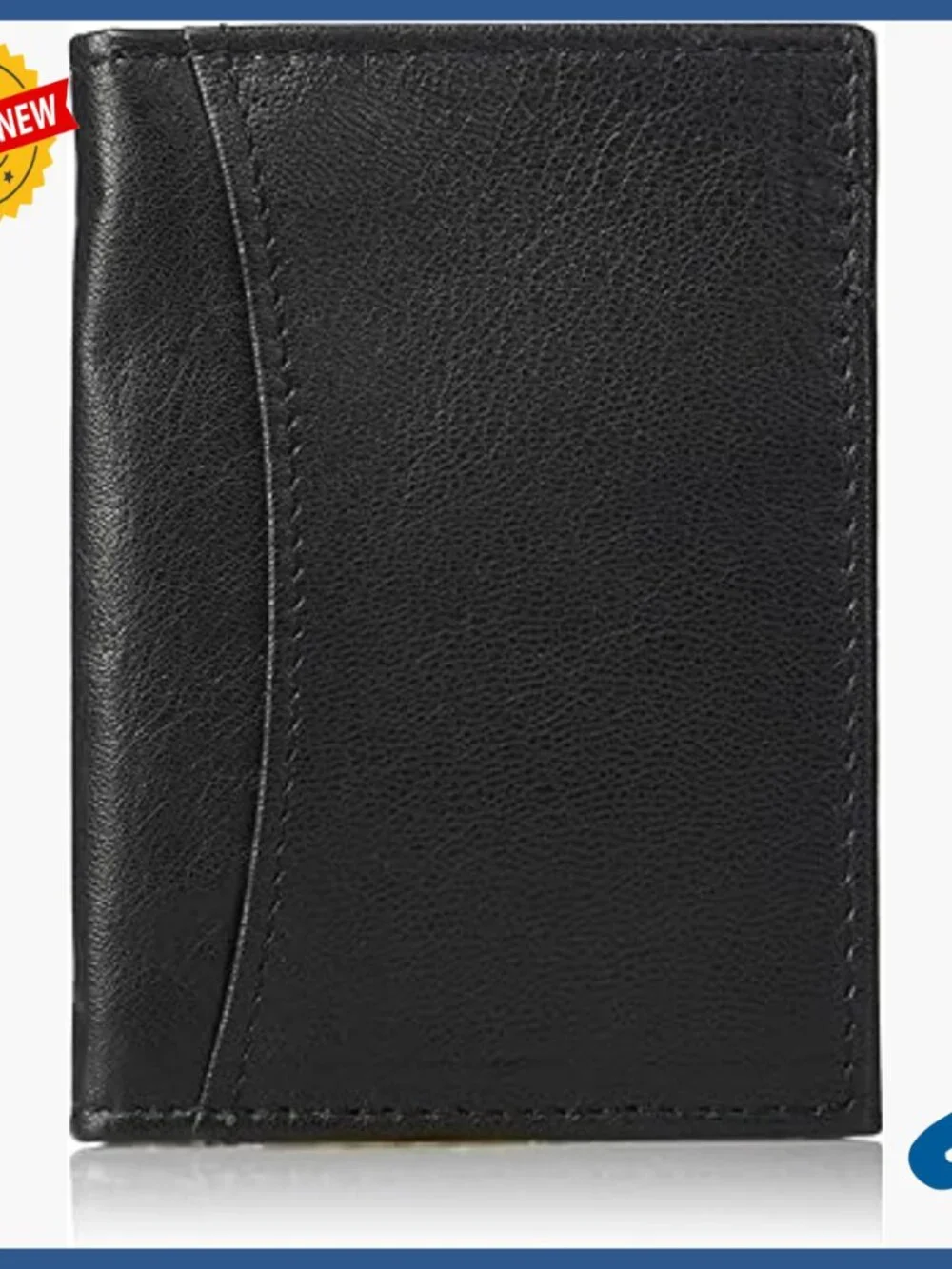 Men's Leather Bifold Wallet with ID Window and Gusseted Pocket